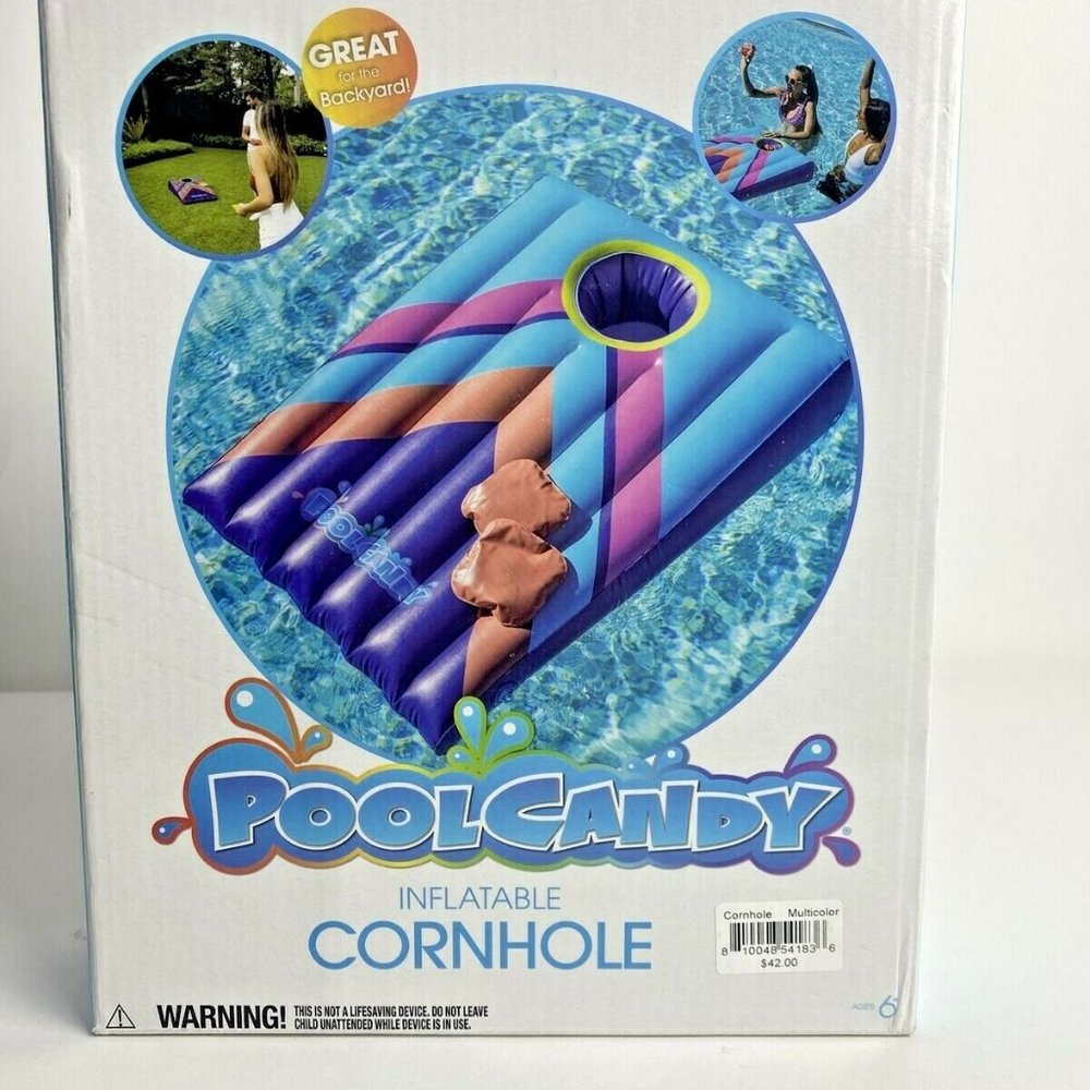 PoolCandy Floating Inflatable Cornhole Toss -Multicolor-